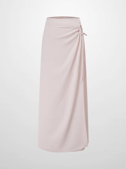 Ring Detail Faux Wrap Skirt-Mauve Pink