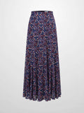 Mesh Trumpet Skirt-Lilac Flower