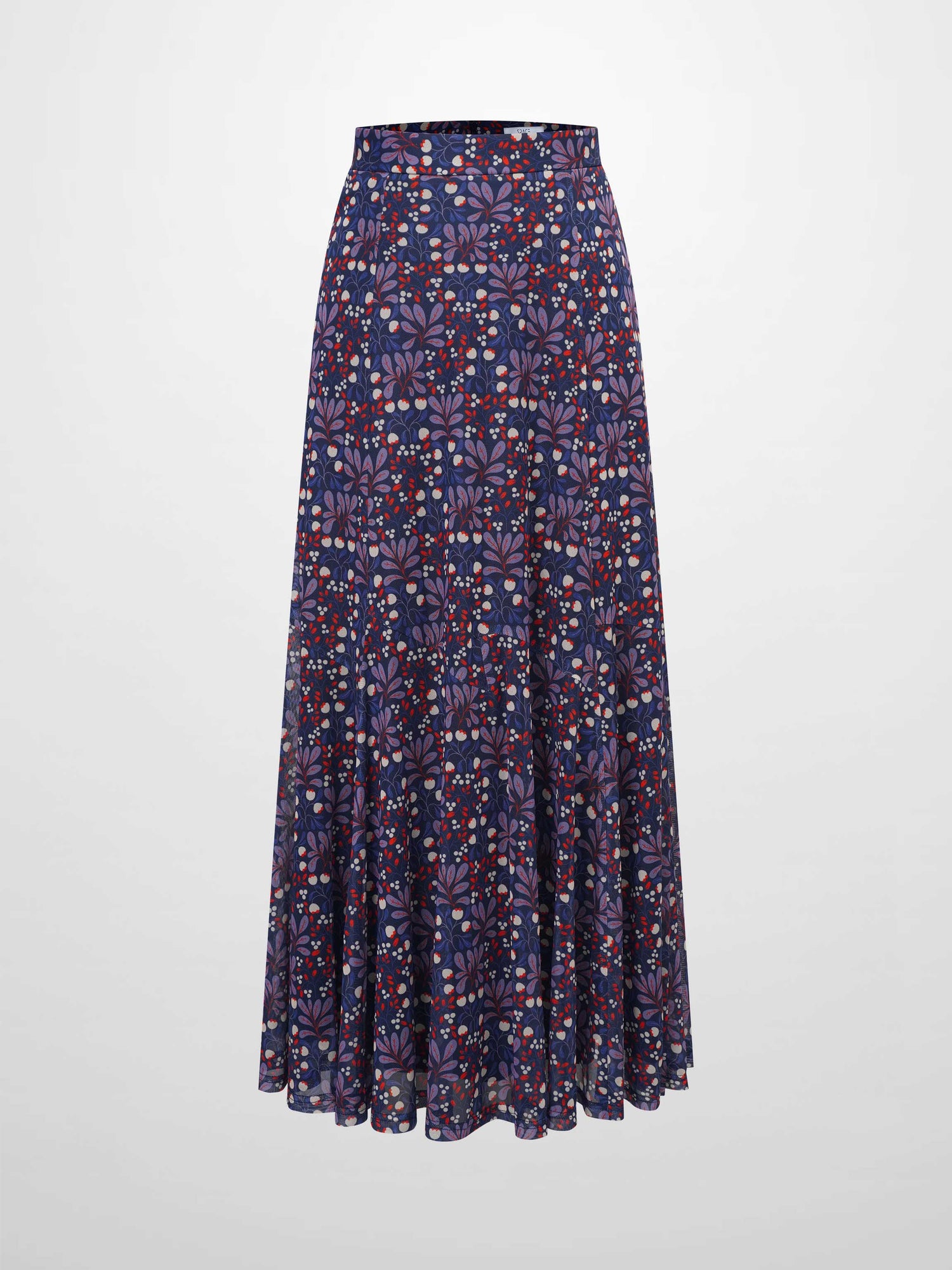 Mesh Trumpet Skirt-Lilac Flower