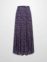 Mesh Trumpet Skirt-Lilac Flower