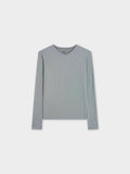 High V Ribbed Tee LS-Sage Green