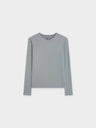 High V Ribbed Tee LS-Sage Green