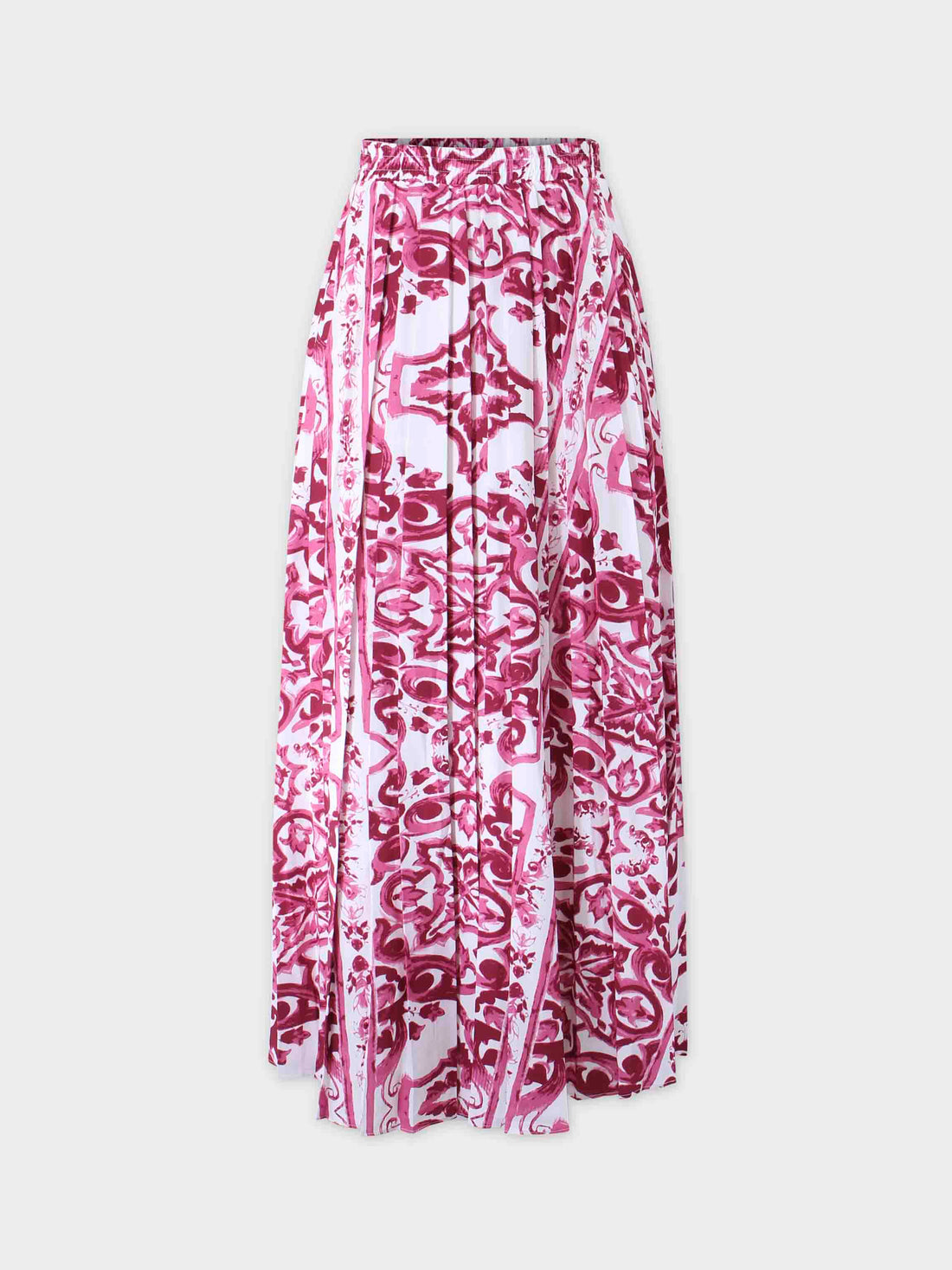 Covered Band Pleated Skirt 37"-Pink Picasso