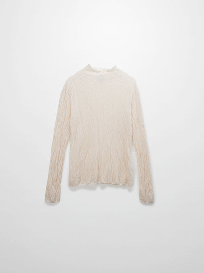 Leaf Design Turtleneck-Blush