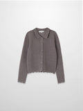 Wave Knit Cardigan-Heathered Brown