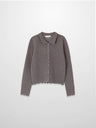 Wave Knit Cardigan-Heathered Brown