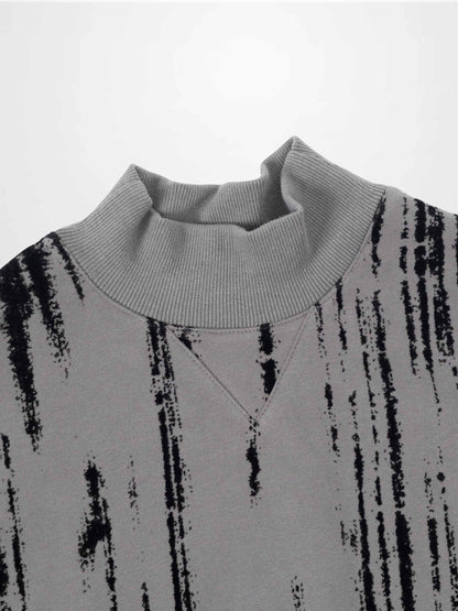 Tie Dye Splash Sweatshirt-Light Grey/Black