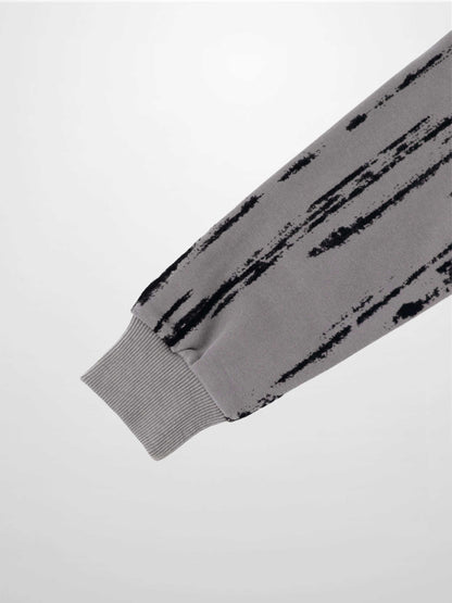 Tie Dye Splash Sweatshirt-Light Grey/Black