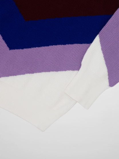 Multi V Sweater-Black/Blue/Lavander