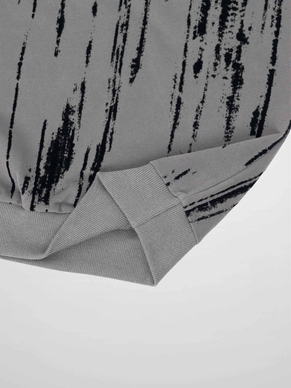 Tie Dye Splash Sweatshirt-Light Grey/Black