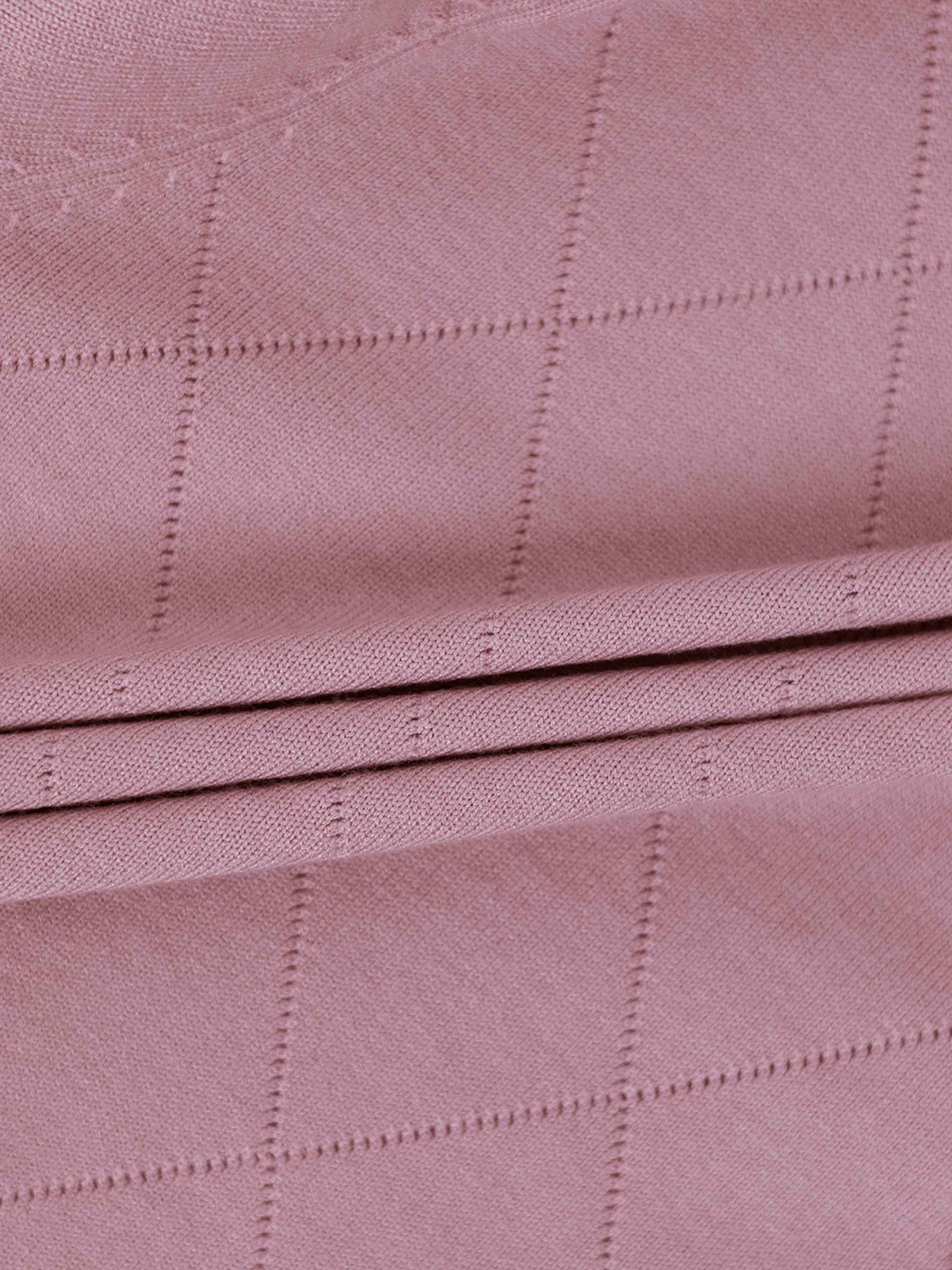 Velvet Detail Pointelle Crew Cardigan-Pink/Burgundy