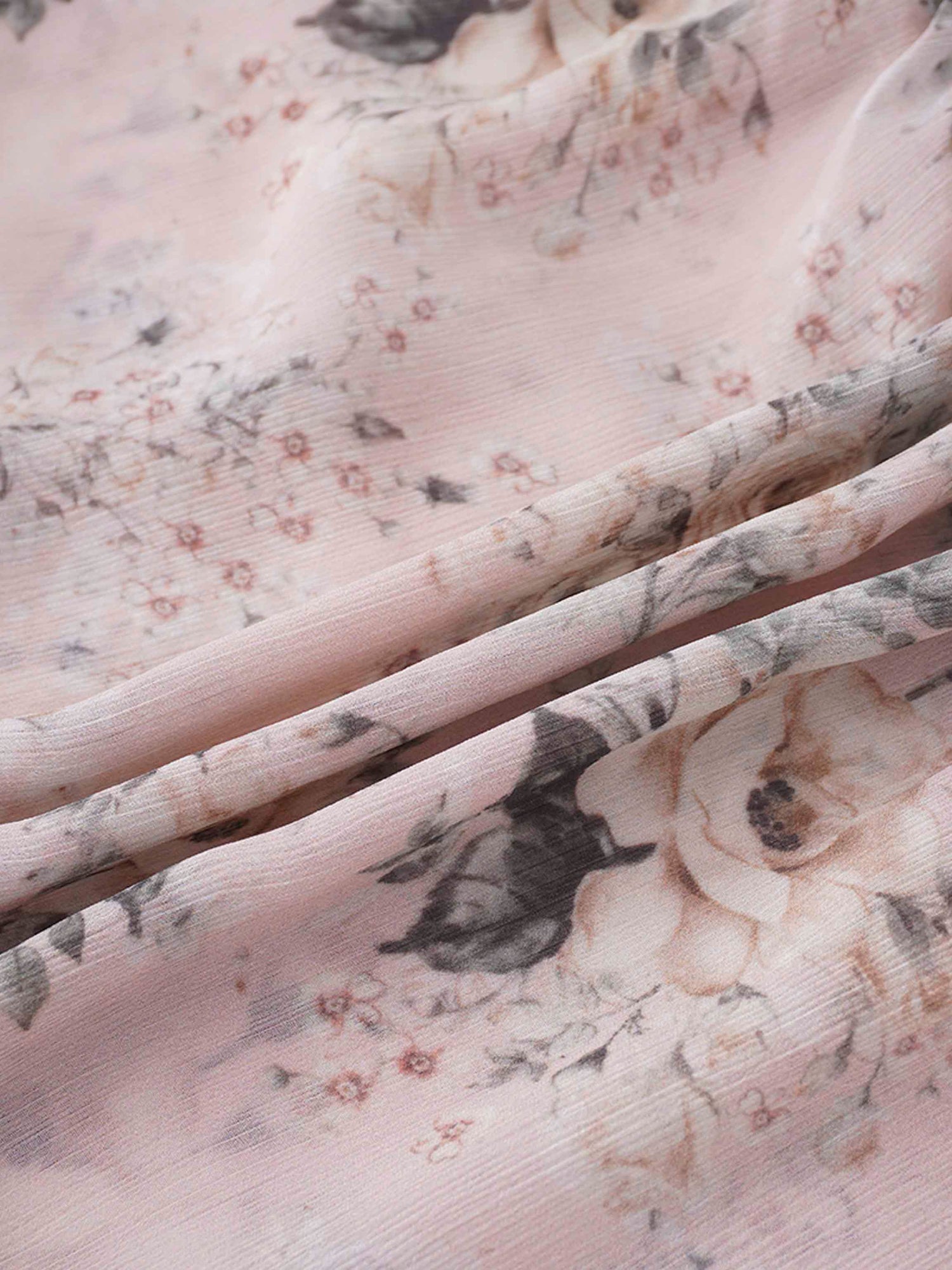 Collared Belted Tiered Dress-Vintage Floral