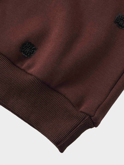Embellished Sweatshirt-Brown/Black