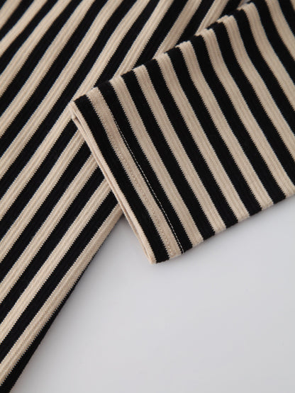 T-SHIRT WRAP DRESS-TAN/BLACK
