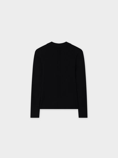 Center Design Sweater-Black