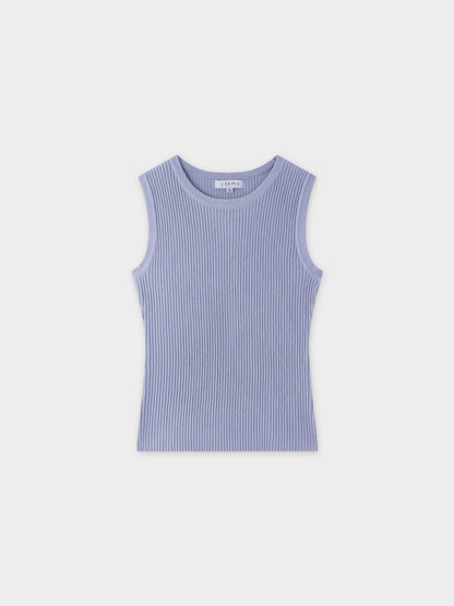 Sleeveless Ribbed Crew-Lavender