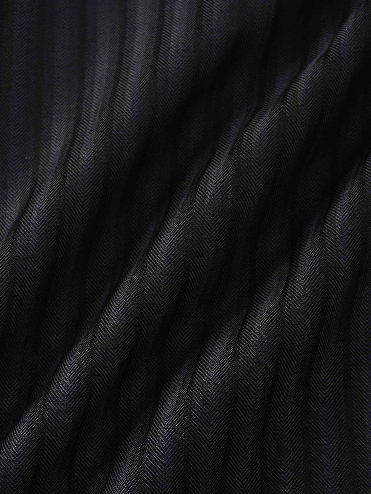 Herringbone Front Pleat Skirt-Grey/Black