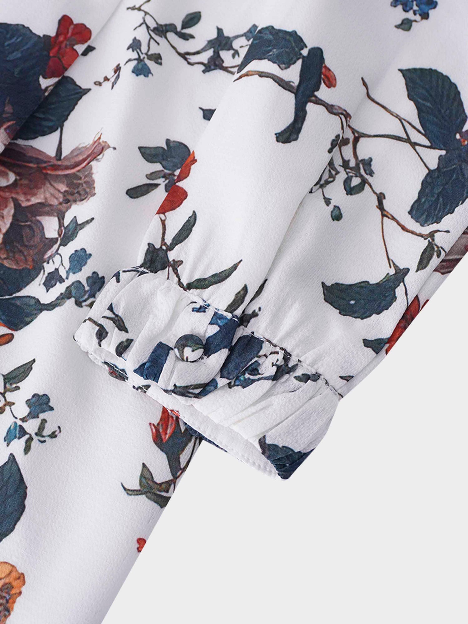 Gathered Neck Straight Maxi Dress- Antique Floral