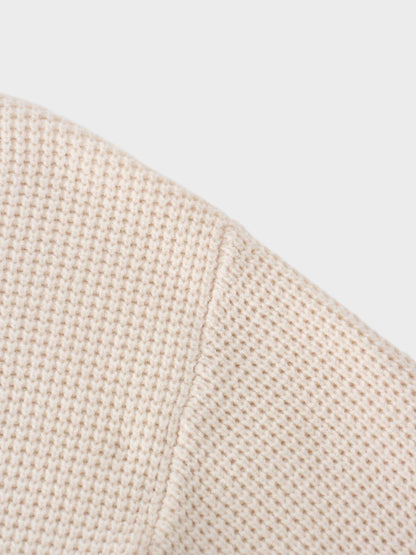 Chenille Waffle Sweater-Cream