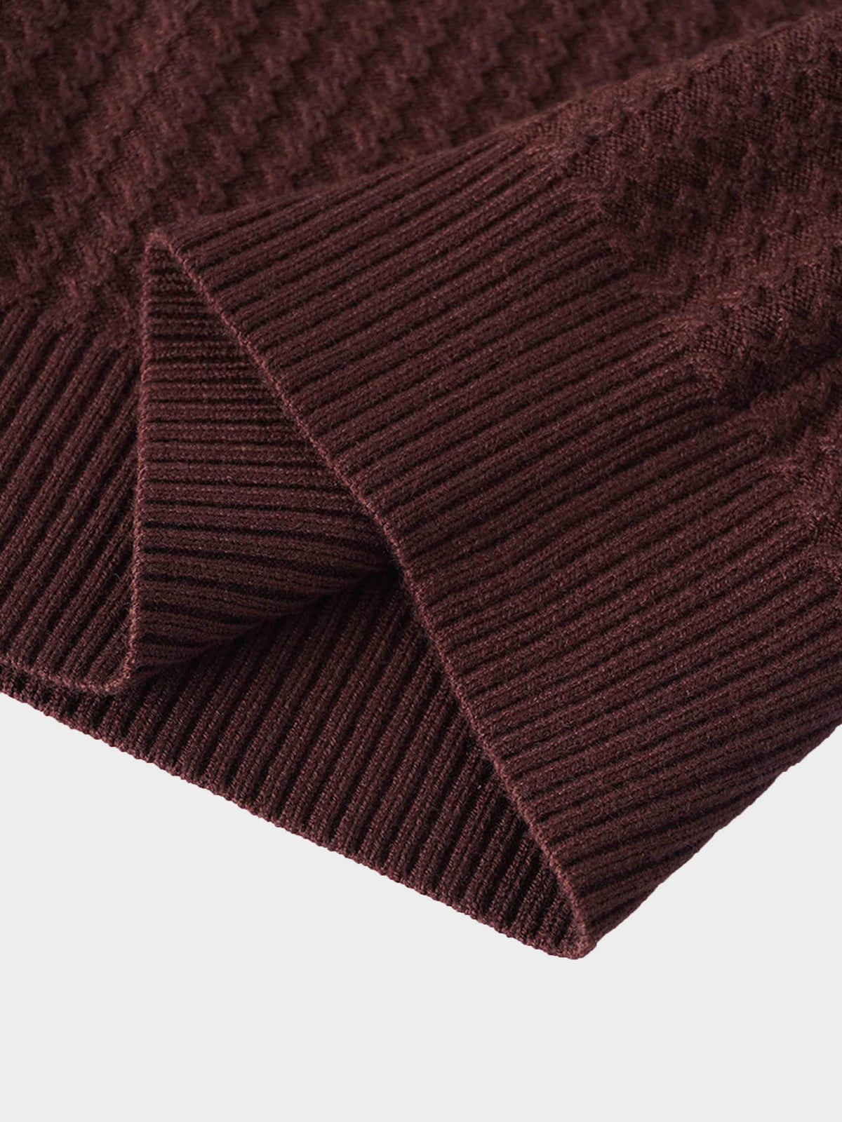 Waffle Wave Sweater- Solid Brown