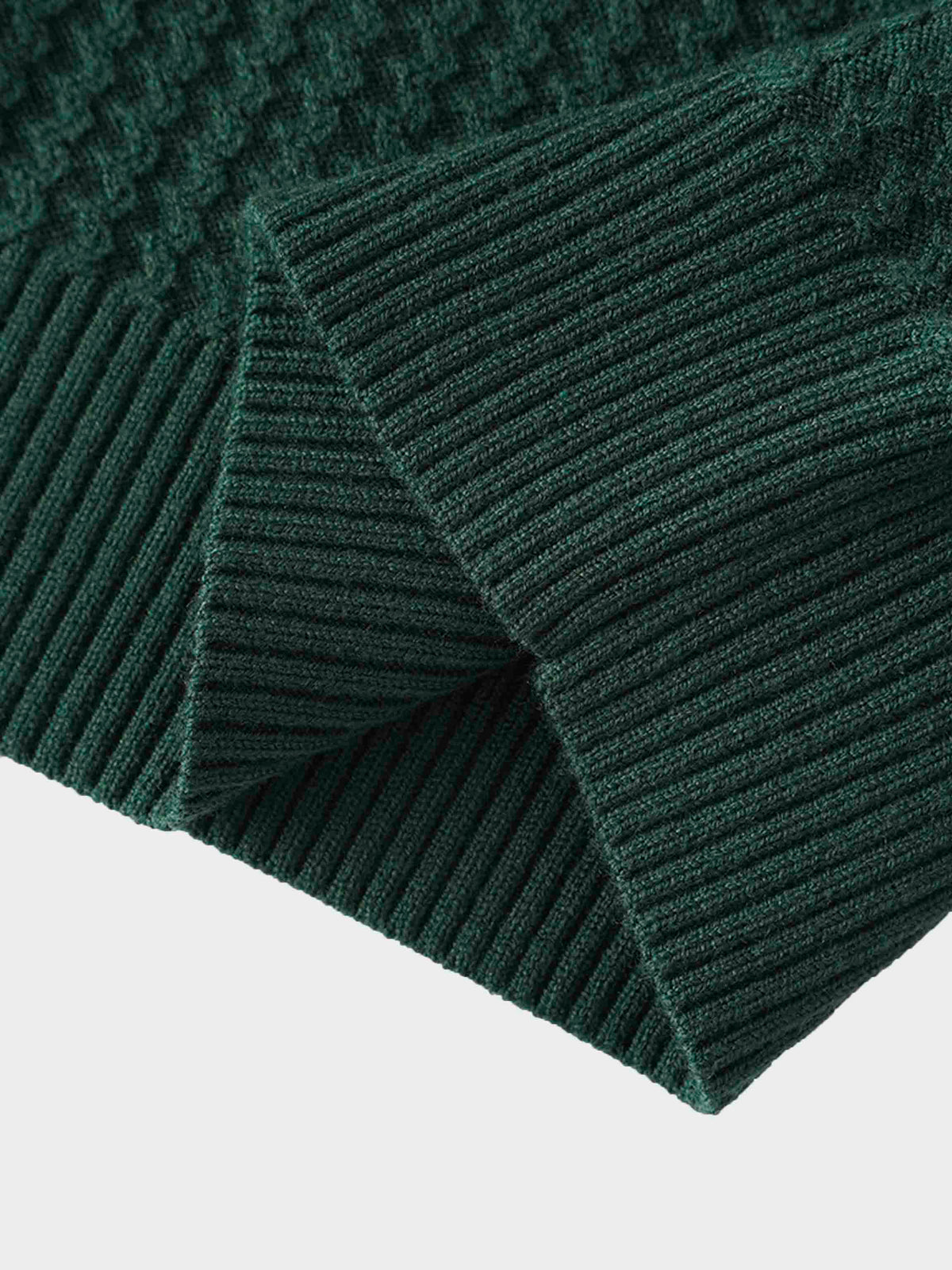 Waffle Wave Sweater- Solid Green