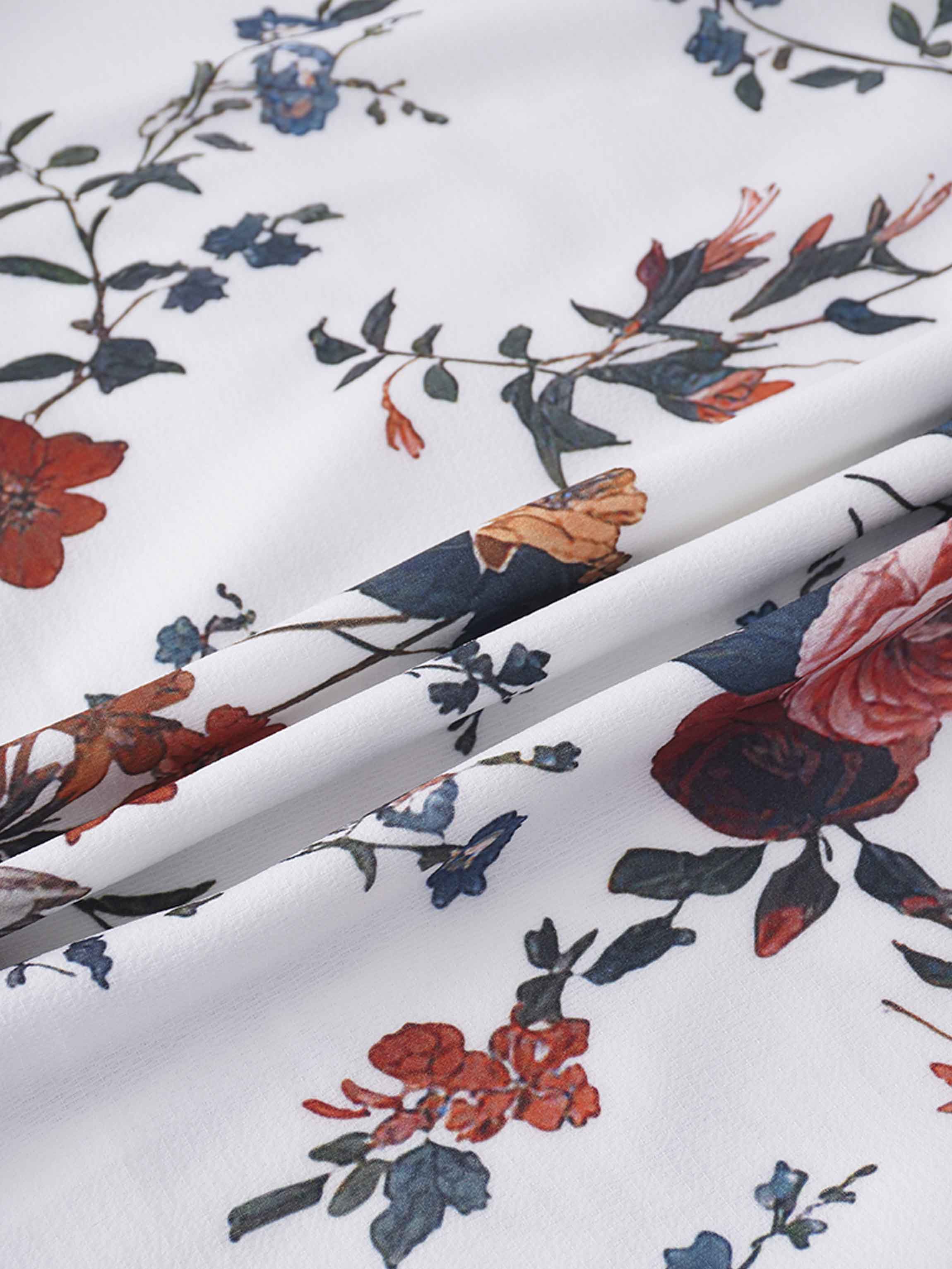 Gathered Neck Straight Maxi Dress- Antique Floral