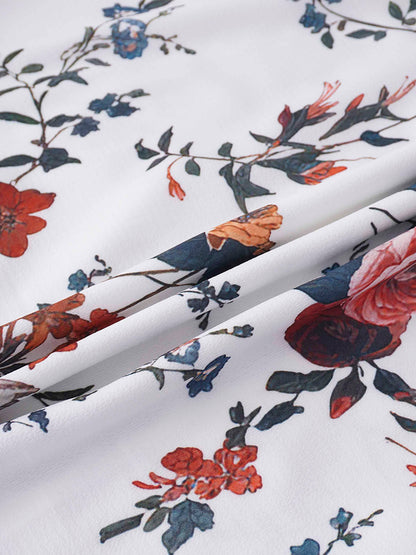 Gathered Neck Straight Maxi Dress- Antique Floral