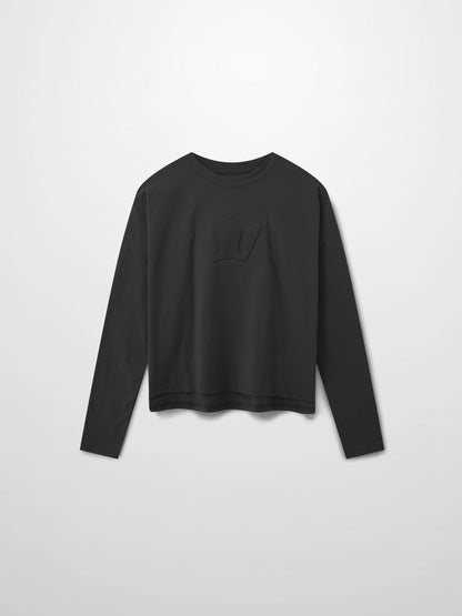 Crown Embossed T-Shirt-Black