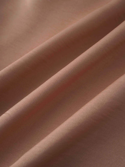 High/Low Faux Satin Crossover Top-Taupe