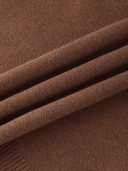 V-Neck Knit Vest-Chestnut