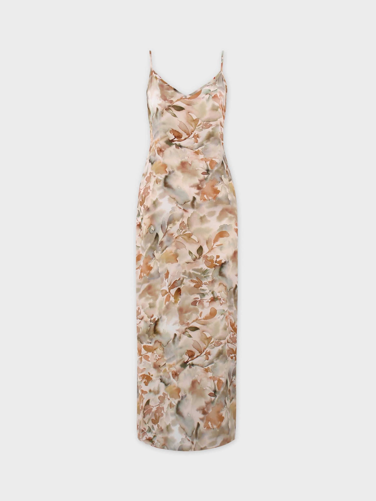Printed V-Neck Layering Dress-Watercolor Floral