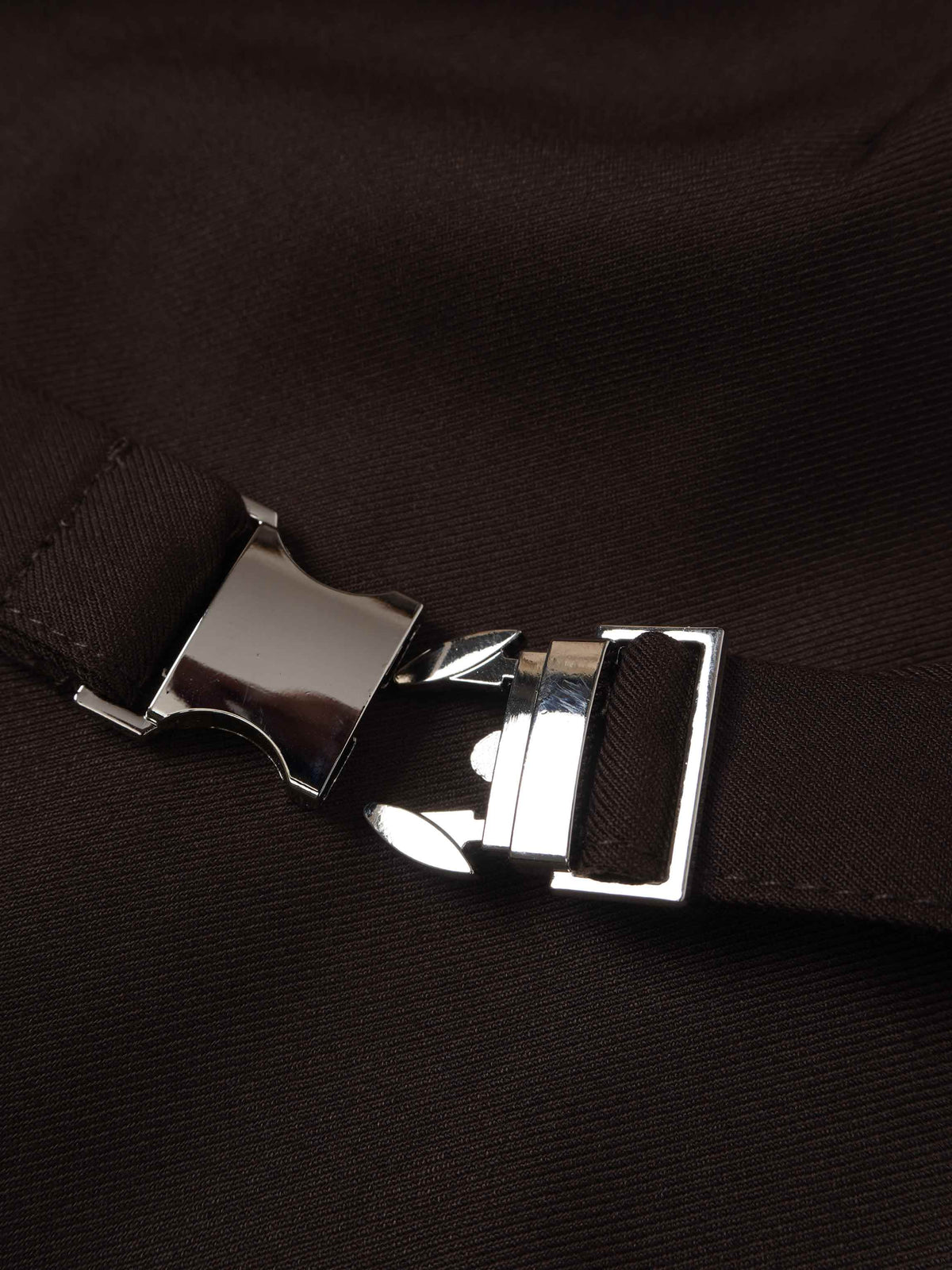Pencil Pleat Combo Skirt-Dark Brown