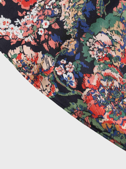 Printed Satin Slip Skirt-Vintage Floral