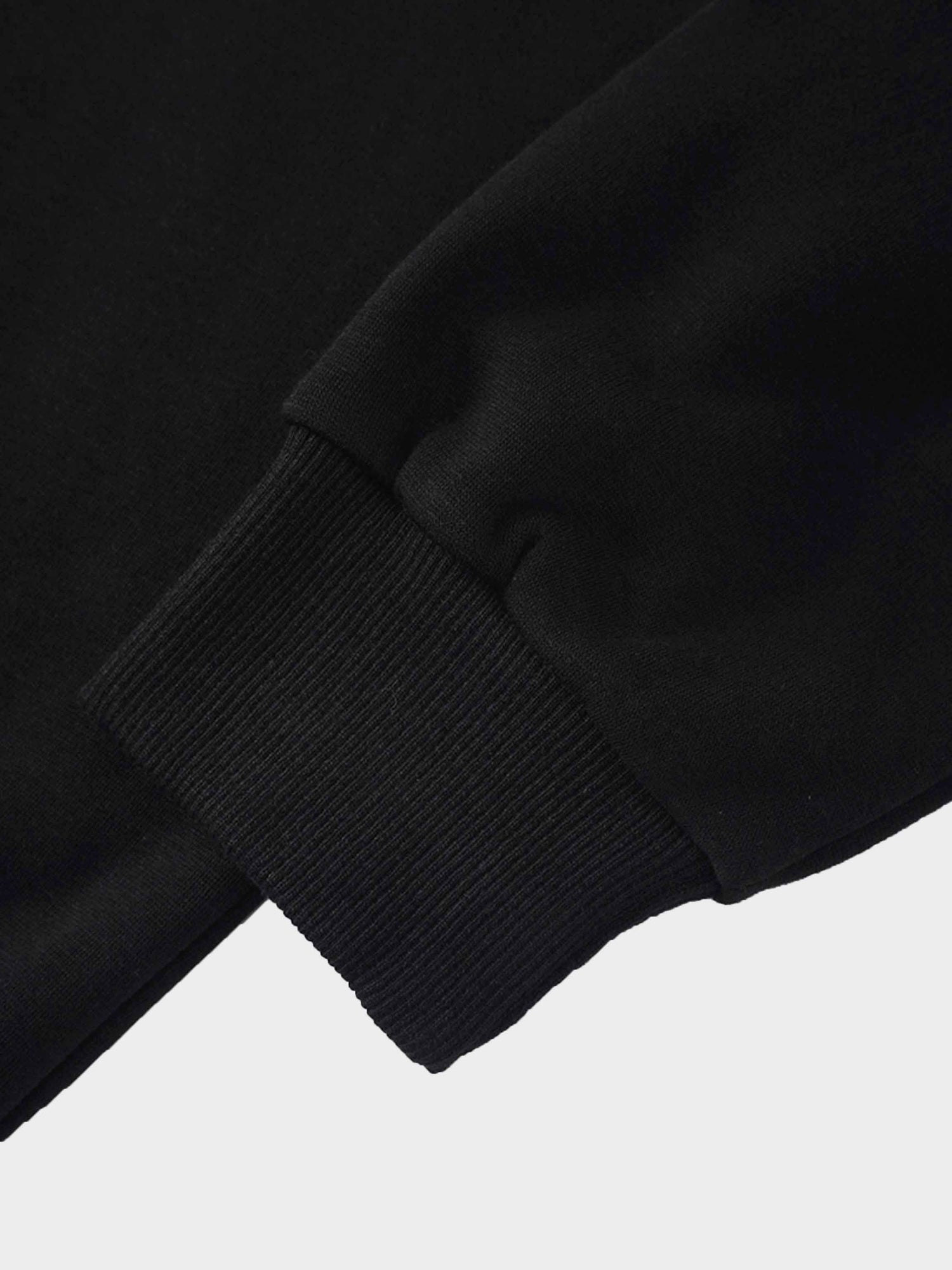 Side Strap Dolman Sweatshirt-Black