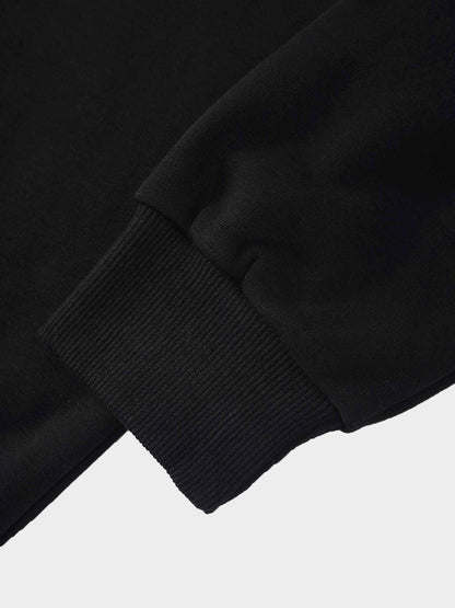 Side Strap Dolman Sweatshirt-Black