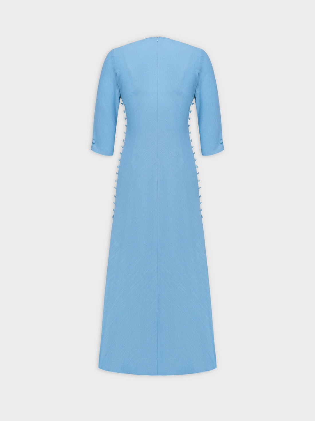 Side Button Dress-Blue