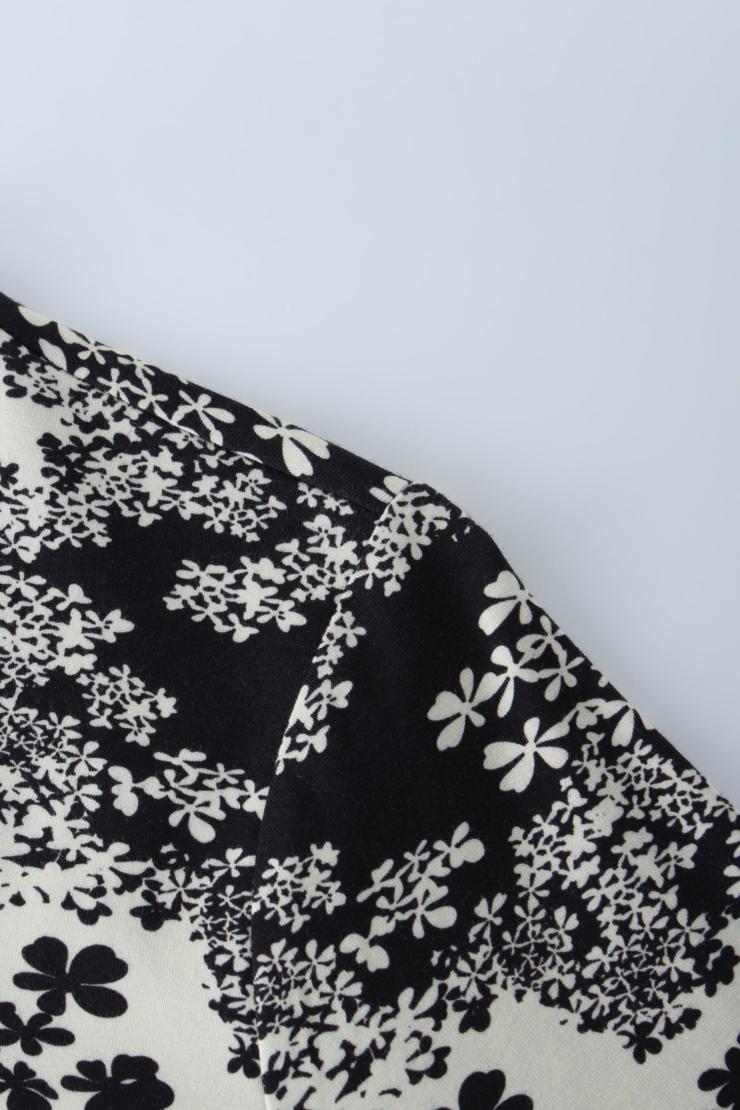 Printed Modal Tee-Black/Ivory Floral