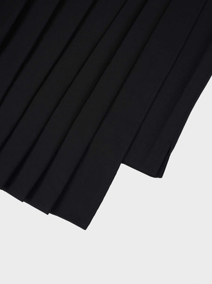 Pencil Pleat Combo Skirt-Black