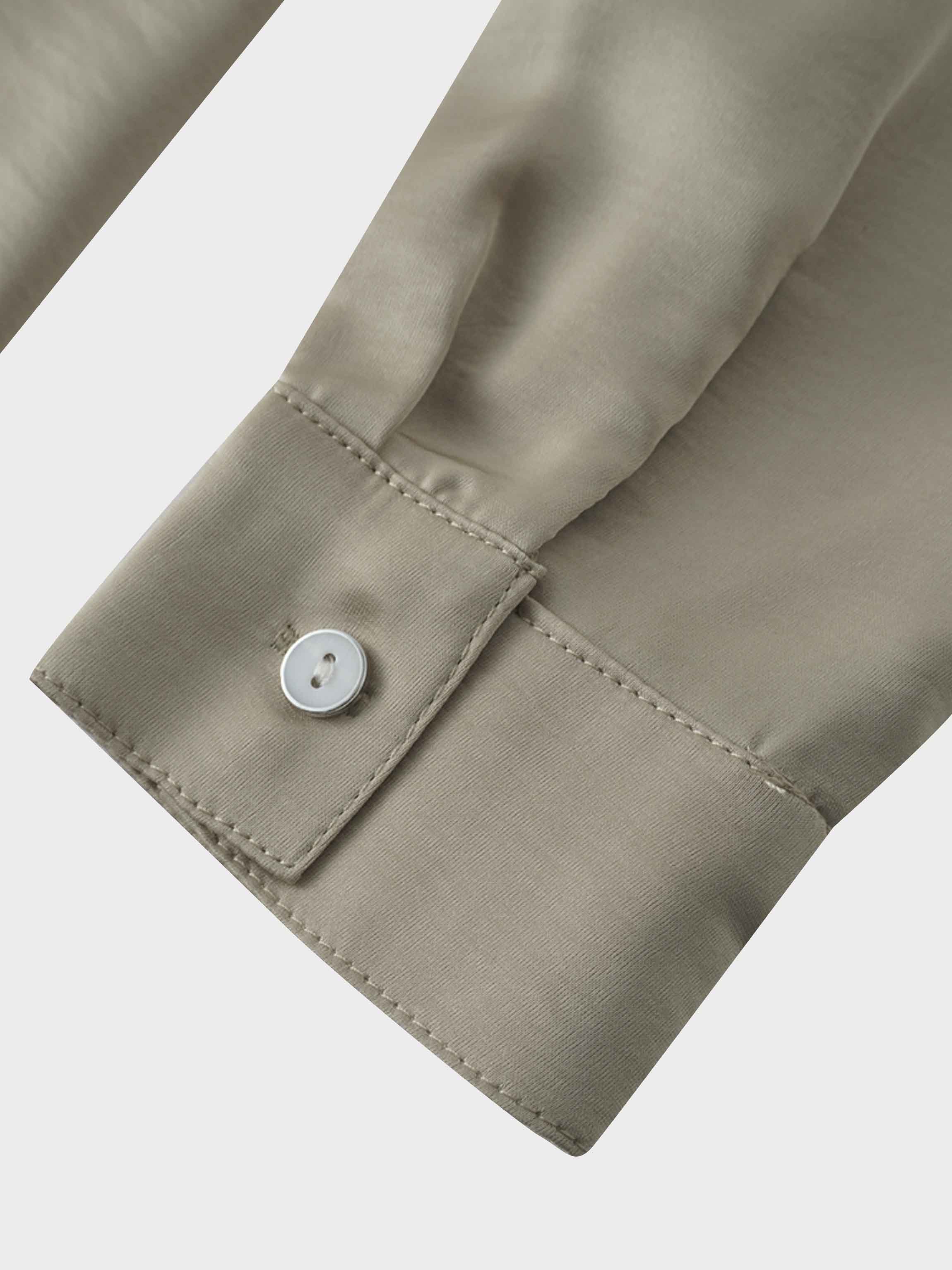 High/Low Faux Satin Crossover Top-Celery Green