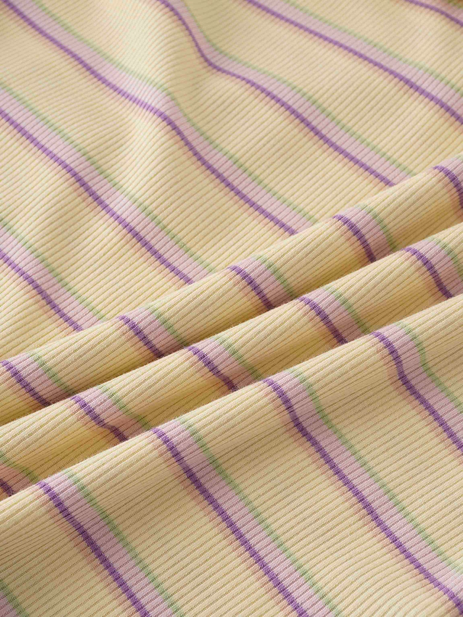 Striped Wrap Tee-Yellow