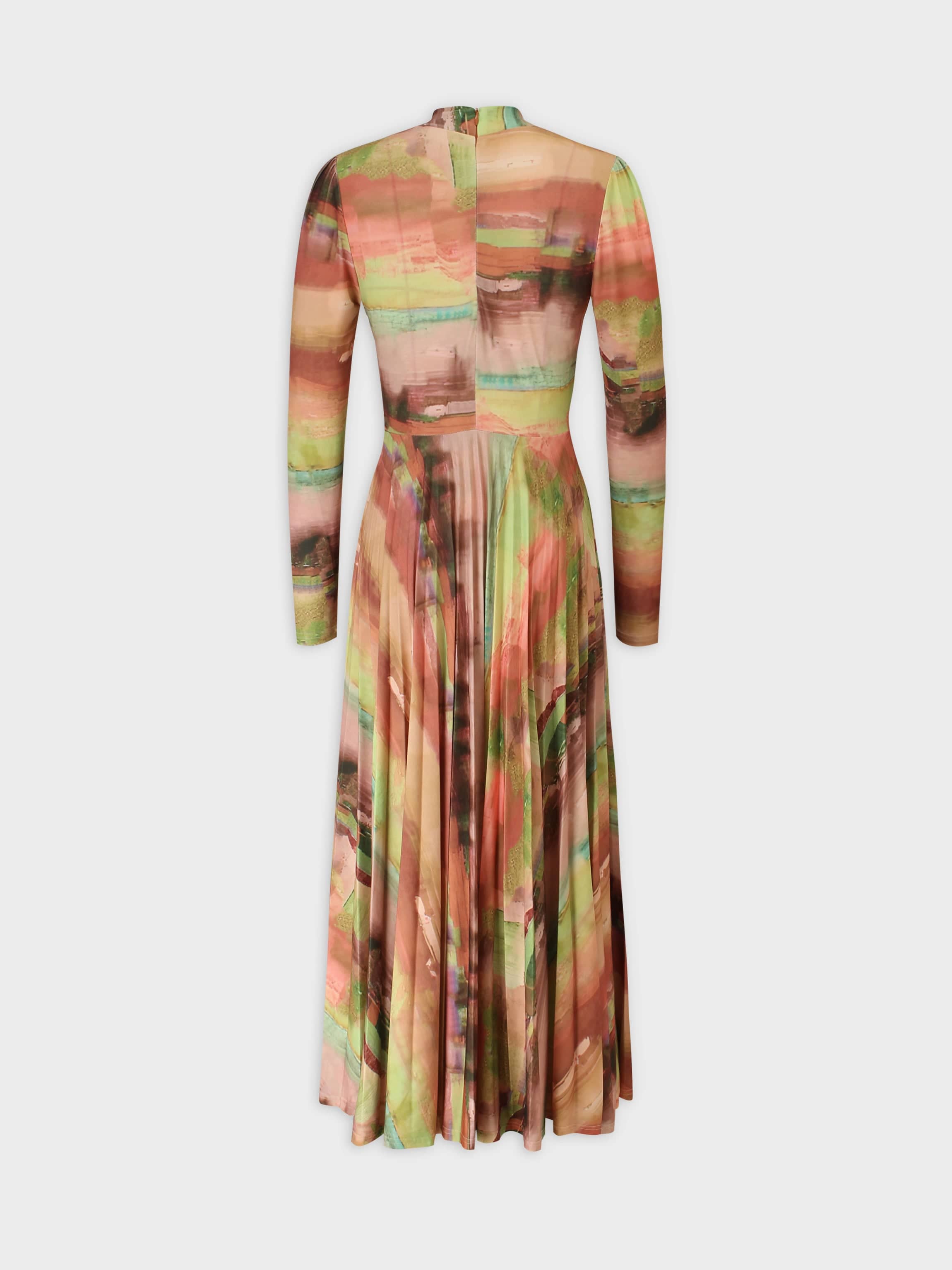 Front Knot Pleat Dress-Multi Color