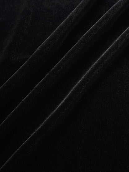 Velour Empire Waist Maxi Dress-Black