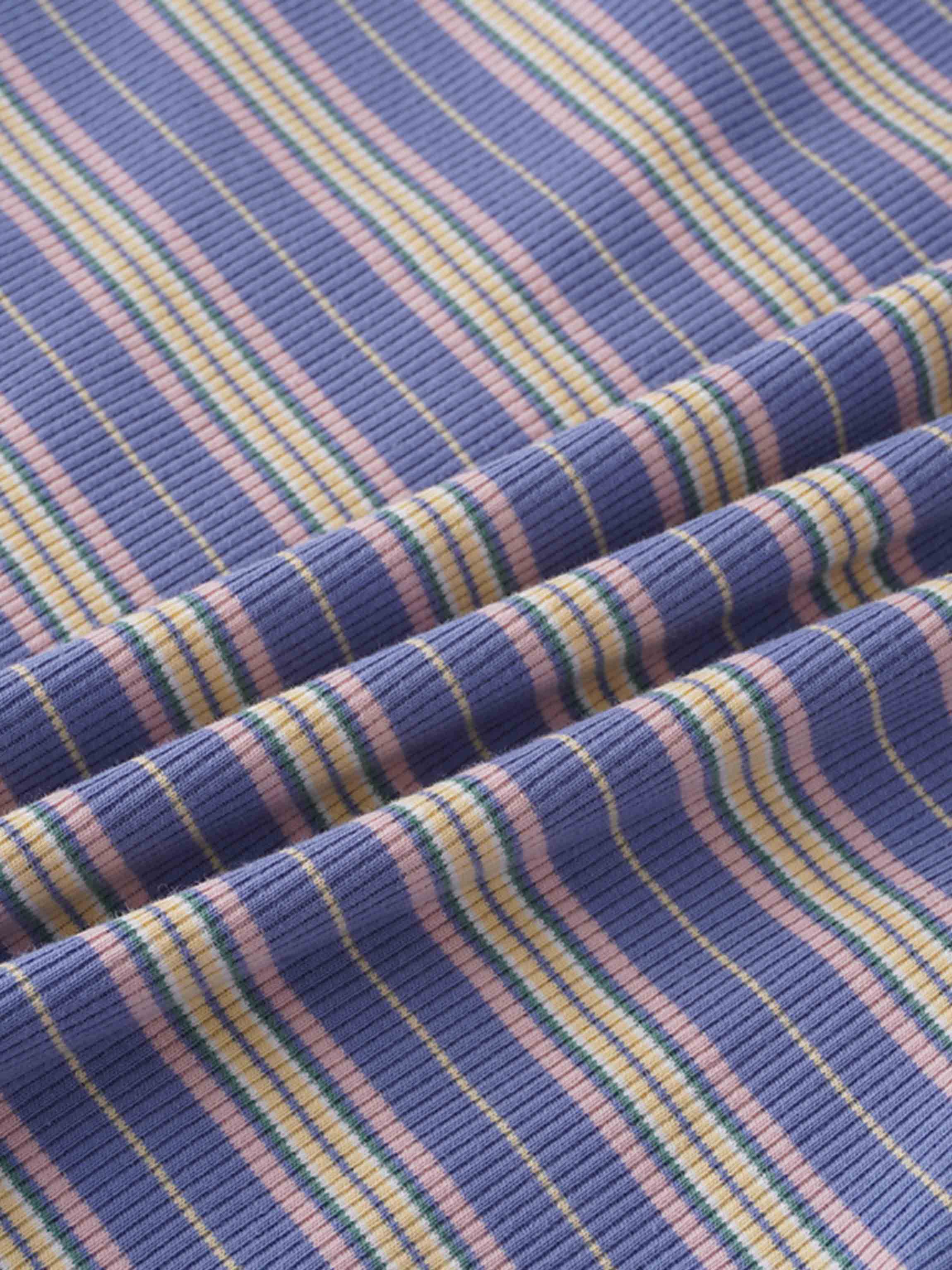 Striped Wrap Tee-Blue