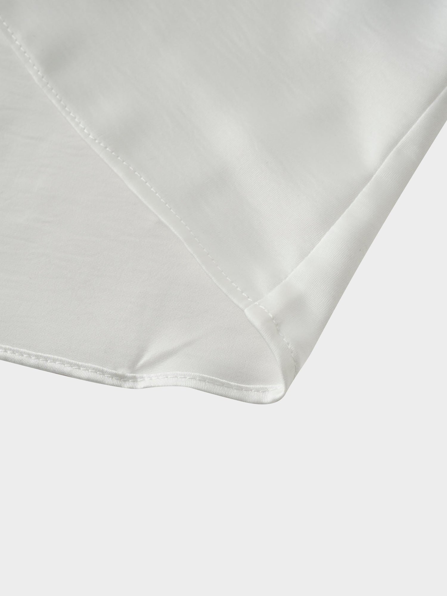 High/Low Faux Satin Crossover Top-White