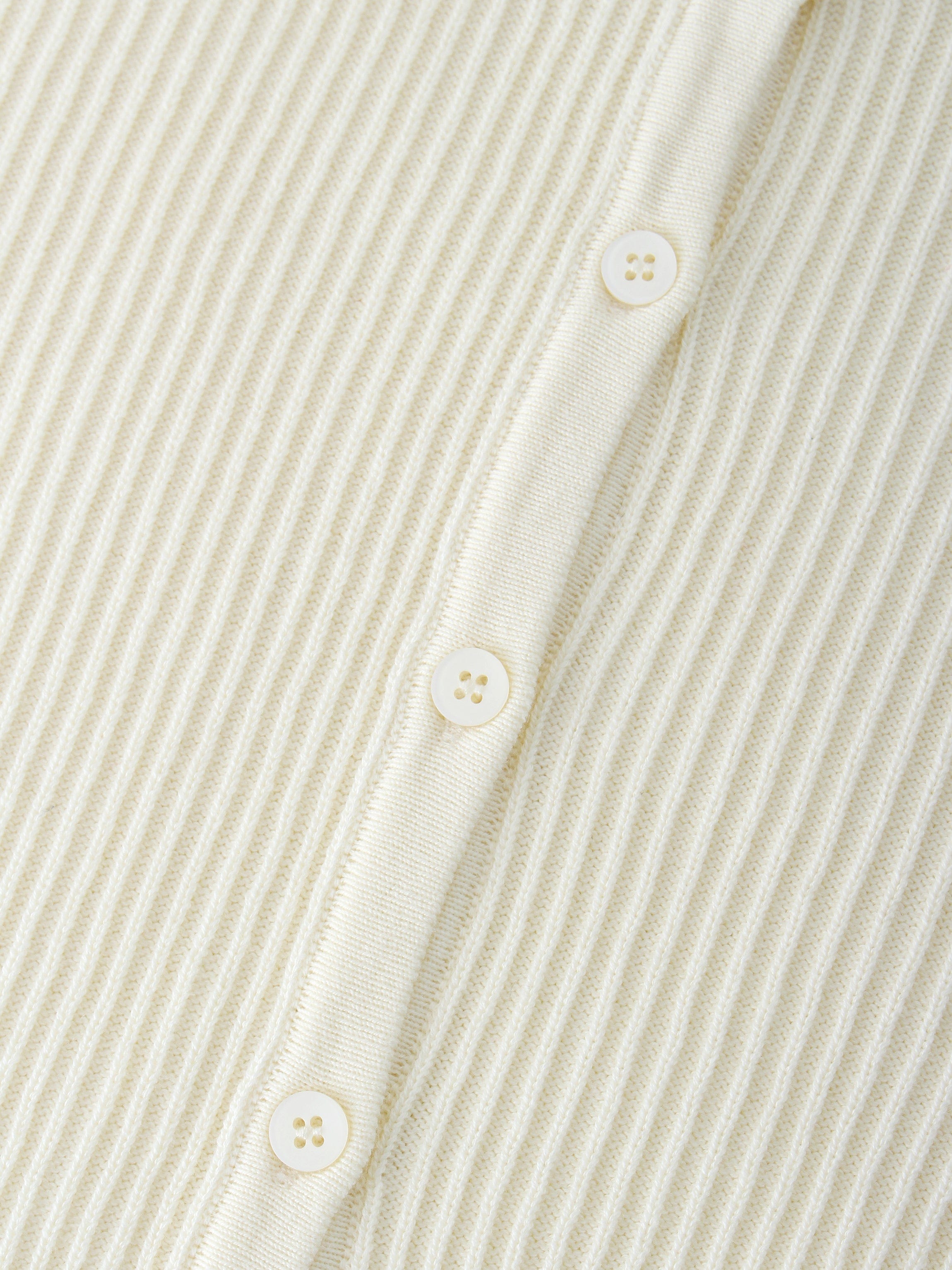 Ribbed Knit Cardigan-Ivory