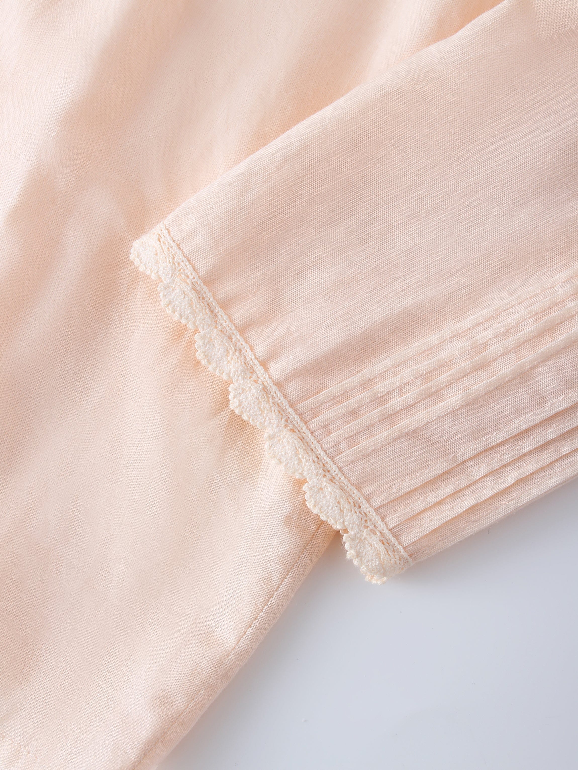 Eyelet Trimmed Blouse-Peach