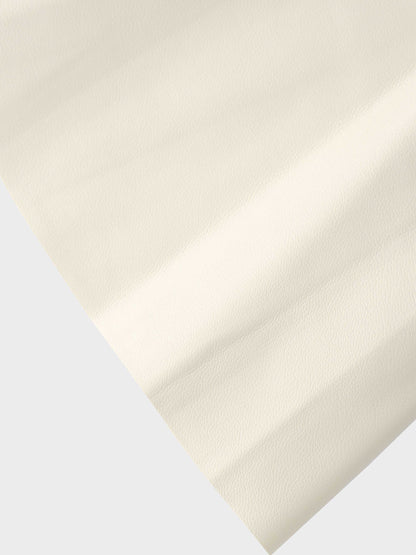 Flare Leather Skirt 25.5"-Ivory