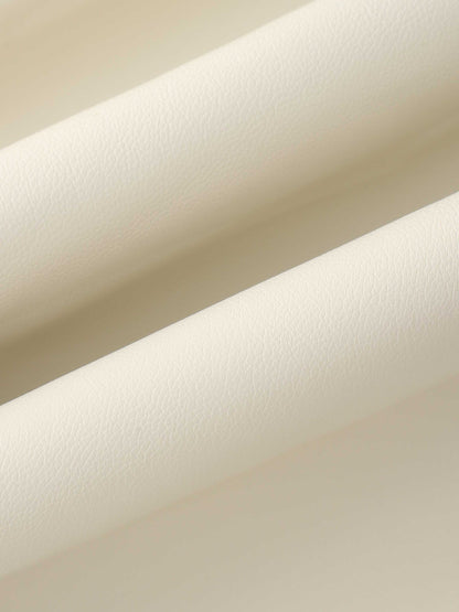 Flare Leather Skirt 25.5"-Ivory