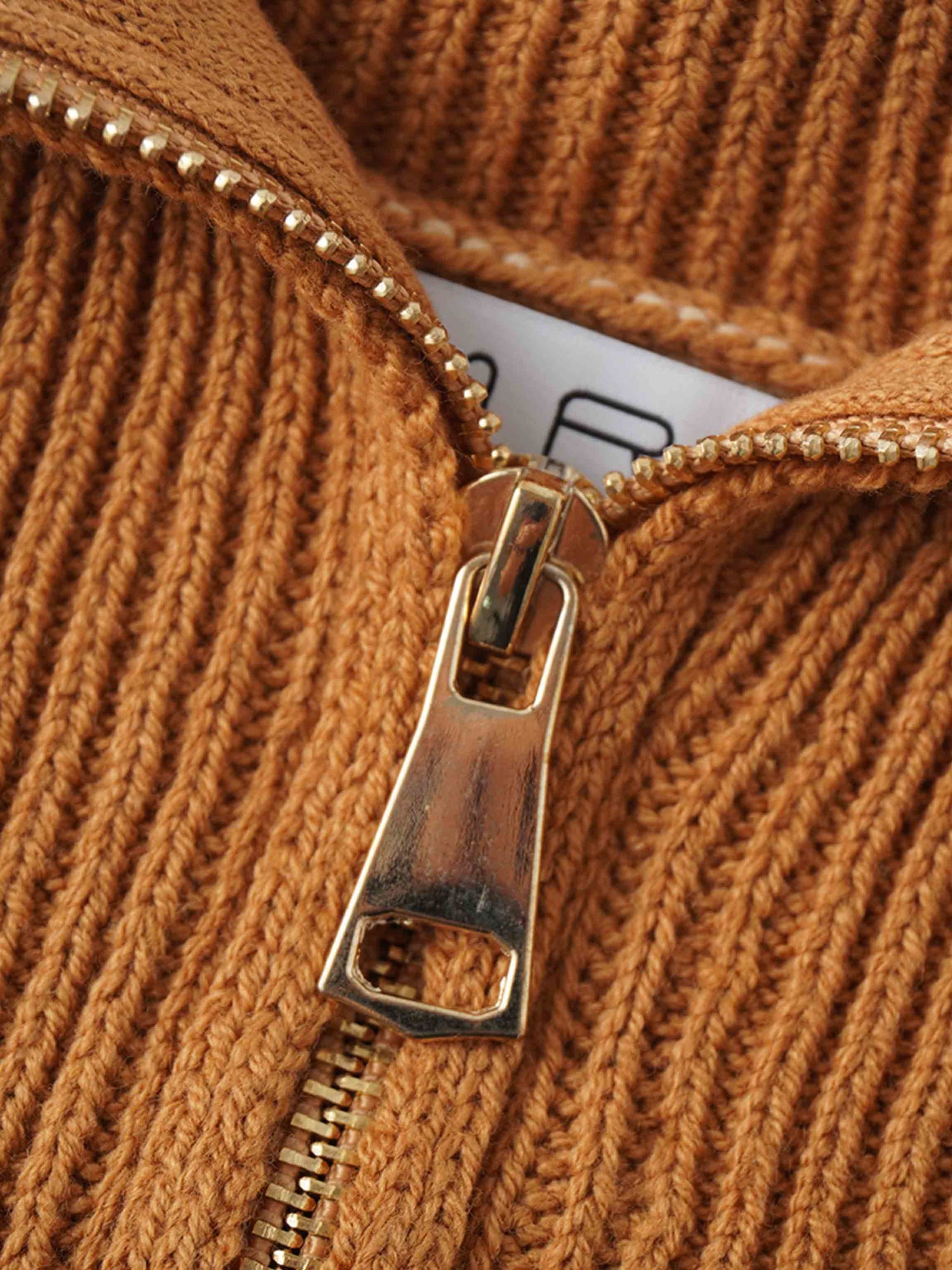 Half Zip Shawl Collar Sweater-Diamond Design