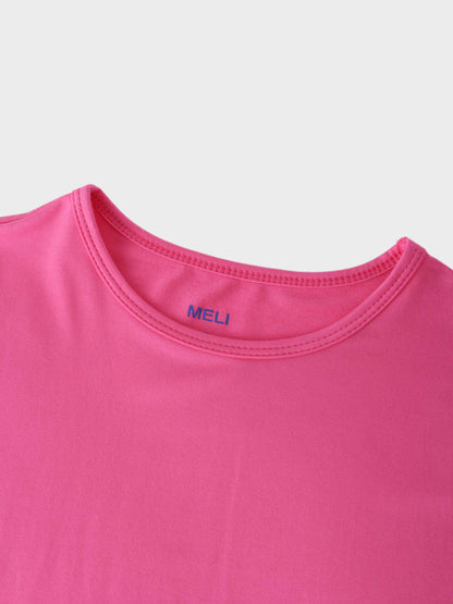 Wrap Tie Tee-Hot Pink